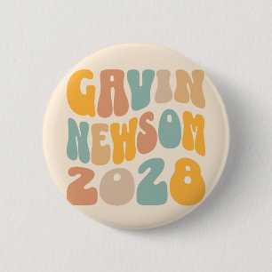 Gavin Newsom 2028 För talman Vågigt text Knapp