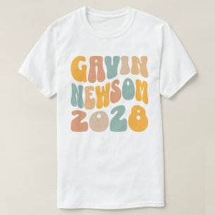 Gavin Newsom 2028 För talman Vågigt text T Shirt