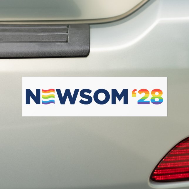 Gavin Newsom 2028 HBTQ Bildekal (På Bil)