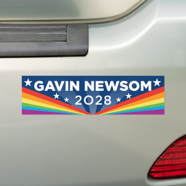 Gavin Newsom 2028 LGBT Bildekal (På Bil)