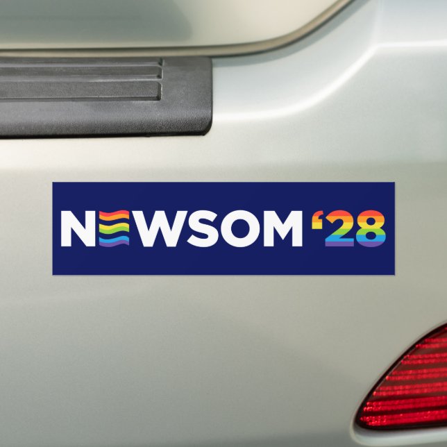 Gavin Newsom 2028 LGBTQ Bildekal (På Bil)