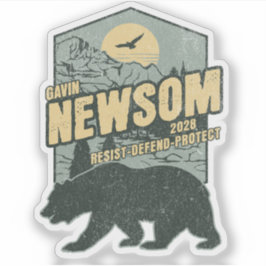 Gavin Newsom 2028 Motstå Beskydda Försvara Klistermärken