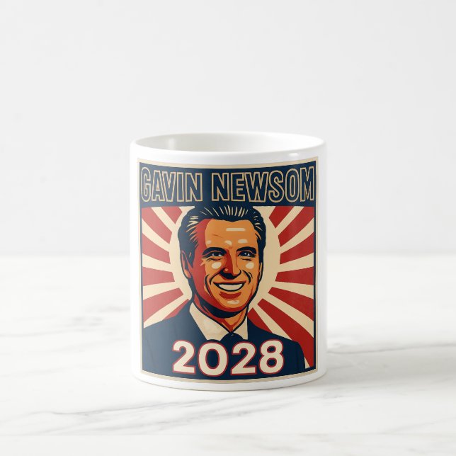 Gavin Newsom 2028 Presidential Campaign Mug Kaffemugg (Center)