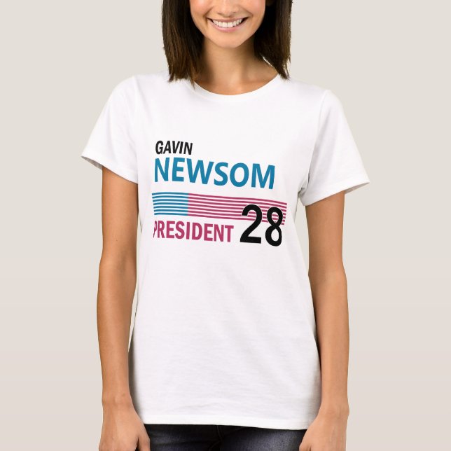 Gavin Newsom 2028 T Shirt (Framsida)