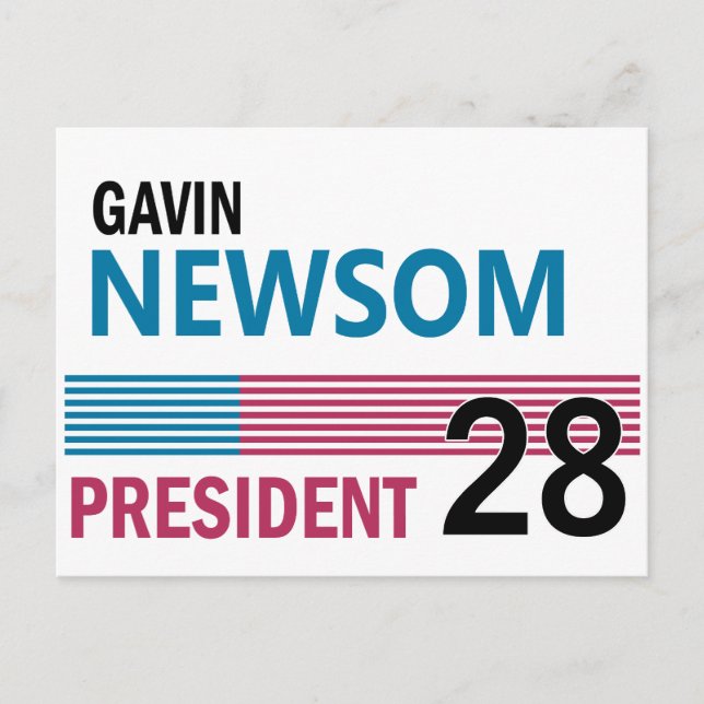 Gavin Newsom 2028 Vykort (Framsida)