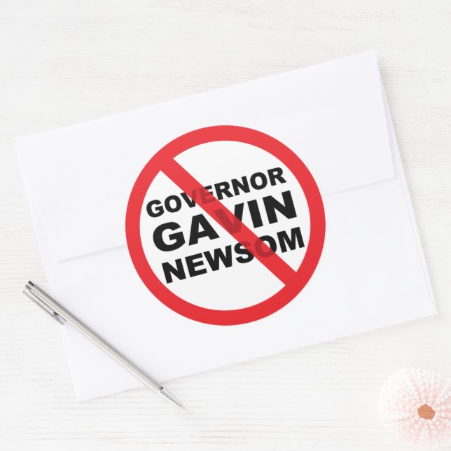Gavin Newsom Anti Runt Klistermärke (Kuvert)
