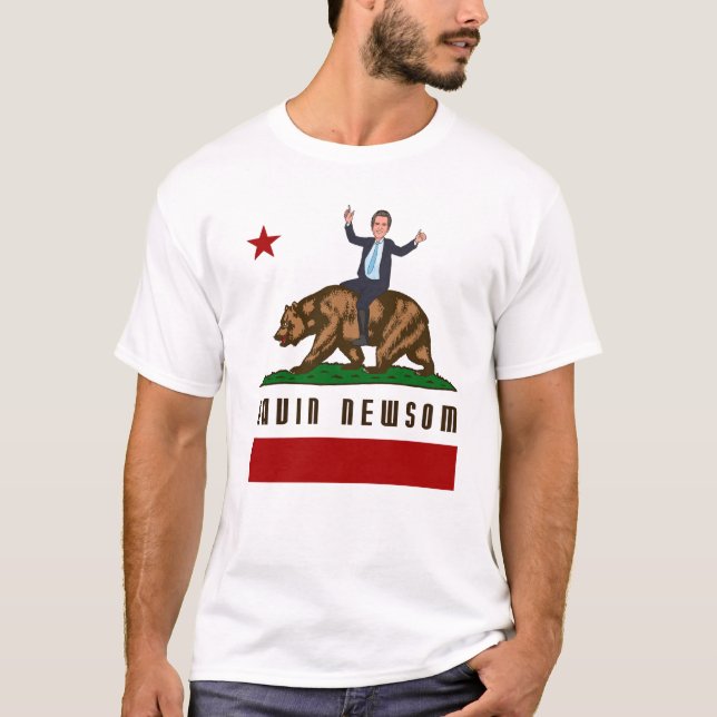 GAVIN NEWSOM CA FLAGGA T SHIRT (Framsida)