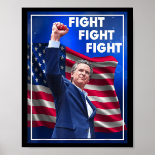 Gavin Newsom Fight Fight Fight, Rolig Sarcastic Ga Poster