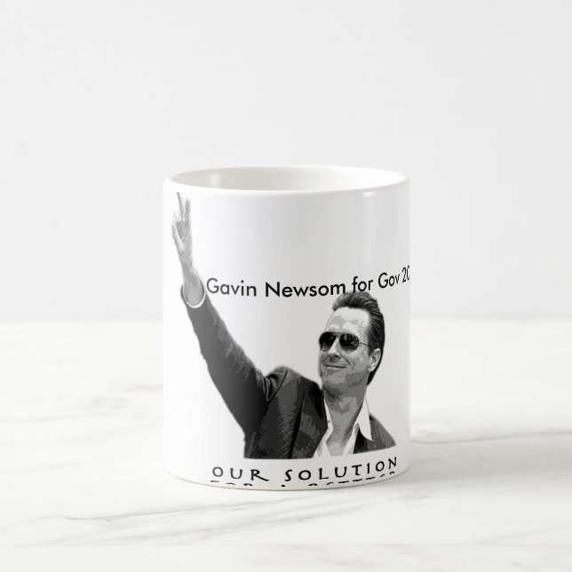 Gavin Newsom för Gov 2010 Kaffemugg (Center)