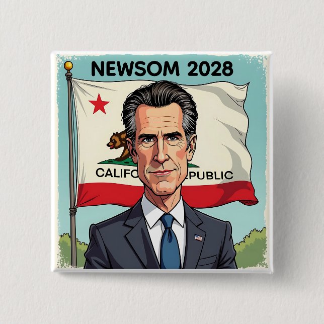 Gavin Newsom för president 2028 Knapp (Framsida)
