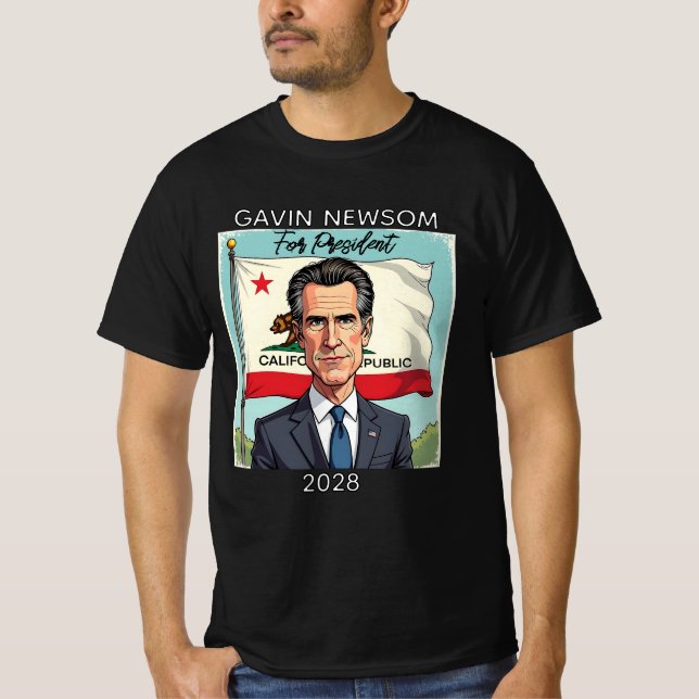 Gavin Newsom för president 2028 T Shirt (Framsida)