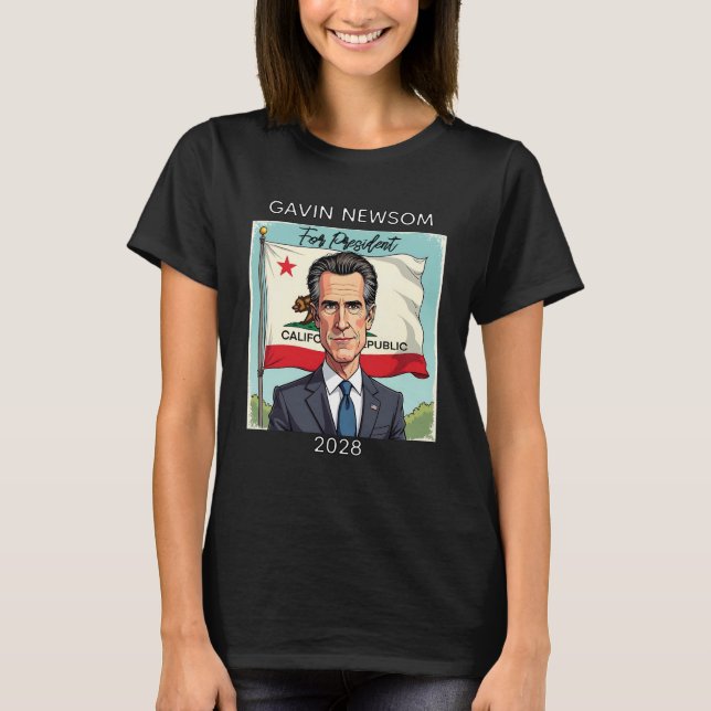 Gavin Newsom för president 2028 T Shirt (Framsida)