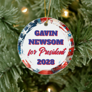 Gavin Newsom för president Politisk politik Julgransprydnad Keramik