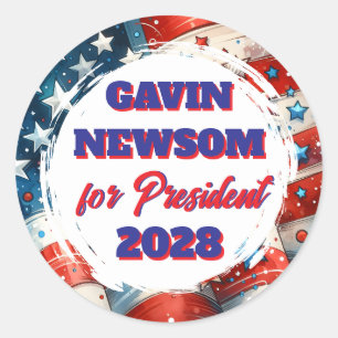 Gavin Newsom för president Politisk politik Runt Klistermärke