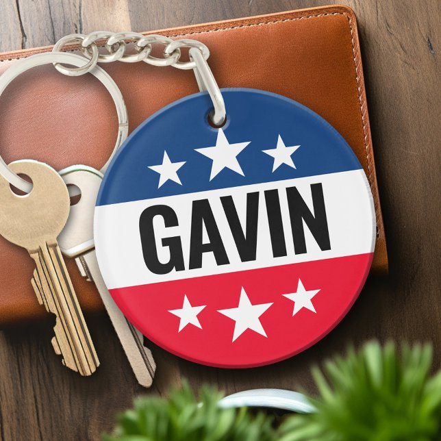 Gavin Newsom Kampanj - Vintage Ike Design (Personalized Keychain - campaign gear)
