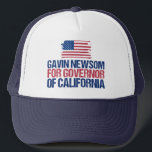 Gavin Newsom till guvernör för valet i Kalifornien Keps<br><div class="desc">Omröstning om att återvälja Gavin Newsom till guvernör i Kalifornien 2022 års val till Europaparlamentet 2022. Demokratiska party-amerikanska flagga för kaliforniska.</div>