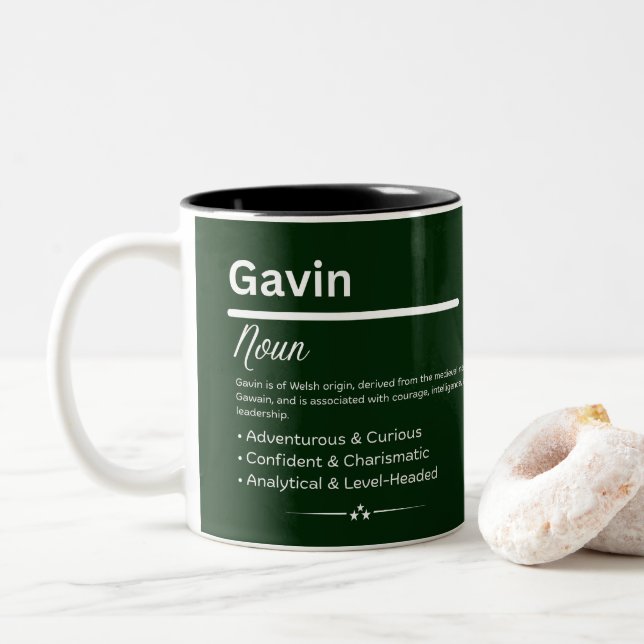 Gavin Personalized Name Två-Tonad Mugg (Med munk)