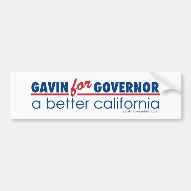 Gavin som guvernör bildekal (Framsidan)