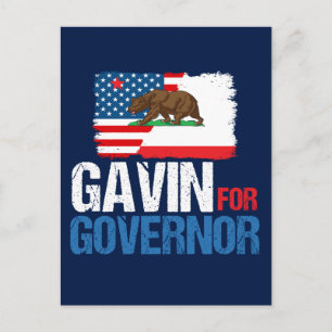 Gavin till guvernör i Kalifornien 2018 Vykort