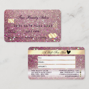Gåvkort för Sparkly Ro Rosa Guld Glitter Kredit Visitkort