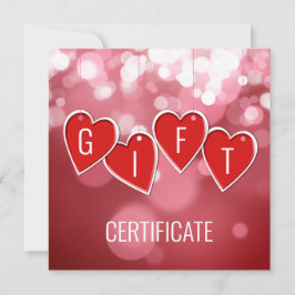 Gåvoarcertifikat Alla hjärtans dag Kärlek Red Hear