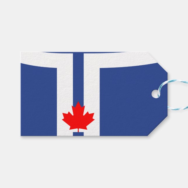 Gåvobricka med Torontos flagga, Kanada Presentetikett (Framsidan (Horisontell))