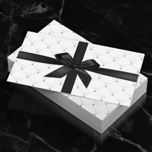Gåvocertifikat Modern Black Ribbon Luxury Quilt Rabattkort