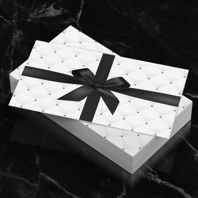 Gåvocertifikat Modern Black Ribbon Luxury Quilt Rabattkort (Skapare uppladdad)