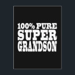 Gåvor 4 gåvor: 100 % Pure Toppen Grandson Vykort<br><div class="desc">100 % Pure Toppen Grandson är ett lustigt, positivt, roligt och alternativt urval av gåvor och produkter för Grandsons: som presenteras i öga och som fångar, alltid på modet och i snyggt, svart och vitt. a i stor, anpassad text/teckensnitt. Ge är världens underbarare morson en humoristisk, originell gåva genom att...</div>