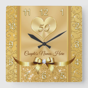 Gåvor för 50-årsdagen av Bröllop för vänner Fyrkantig Klocka