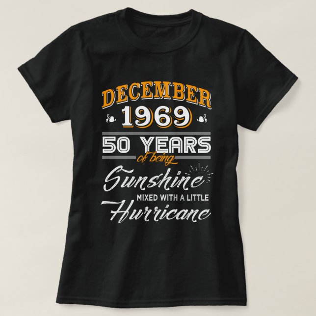 Gåvor för årsdag för December 1969 skjorta 50th T Shirt (Design framsida)