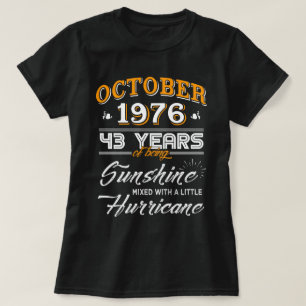 Gåvor för årsdag för Oktober 1976 skjorta 43rd T Shirt