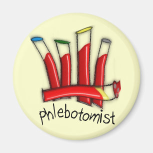 Gåvor för design för Phlebotomist Artsy blodrö Magnet