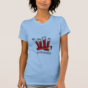 Gåvor för design för Phlebotomist Artsy blodrö T-shirt