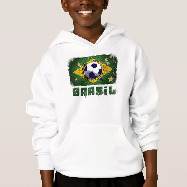 Gåvor för flagga för Grungebrazil fotboll Tee (Framsida)