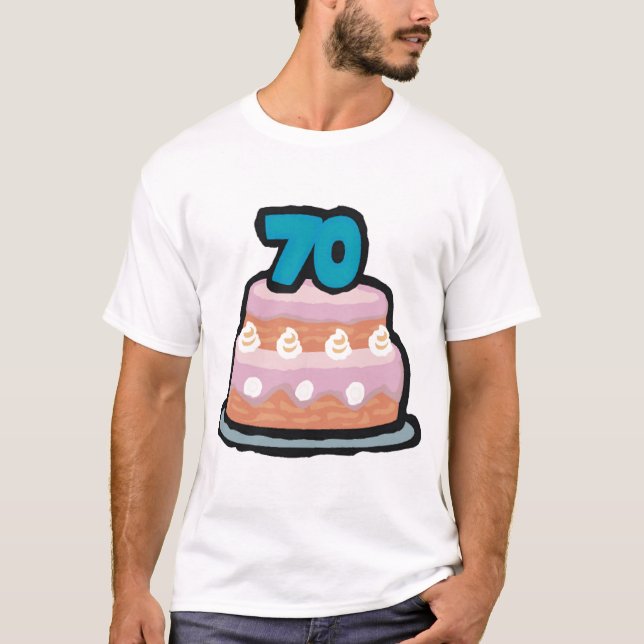 Gåvor för födelsedag för födelsedagtårta 70th t shirt (Framsida)