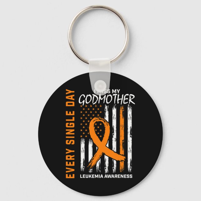 Gåvor för förlust av Godmoder Leukemia Awareness F Nyckelring (Framsida)