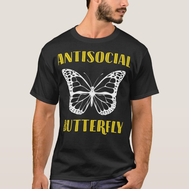 Gåvor för introduktioner Antisocial Butterfly T Shirt (Framsida)