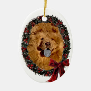 Gåvor för jul för ChowChow Julgransprydnad Keramik
