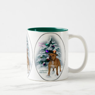 Gåvor för jul för Staffordshire tjurTerrier Två-Tonad Mugg