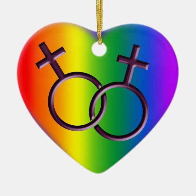 Gåvor för kärlek för gay prideprydnadpersonlig julgransprydnad keramik (Framsidan)