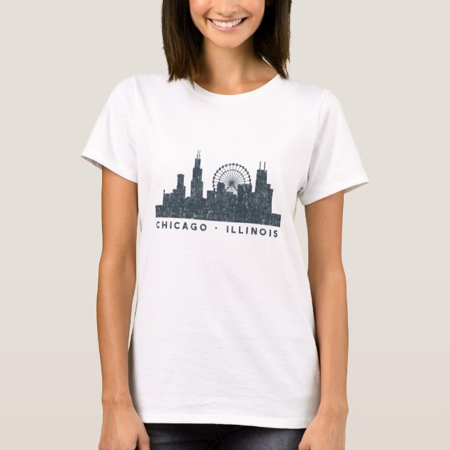Gåvor för konst för Chicago Illinois T Shirt (Framsida)