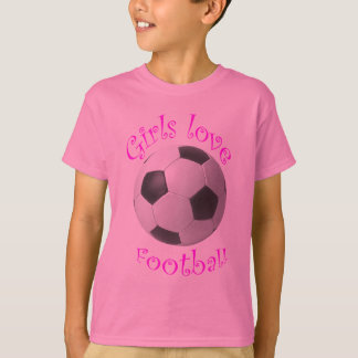 Gåvor för konst för flickakärlekfotboll tee shirt