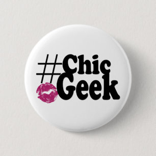 Gåvor för konst för Hashtag chic Geekkyss Knapp