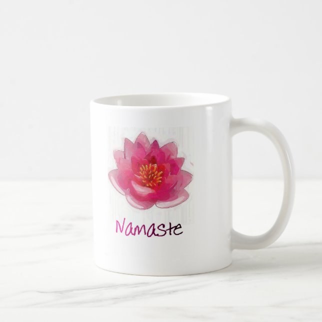 Gåvor för lotusblommablomma"Namaste" Yoga Kaffemugg (Höger)