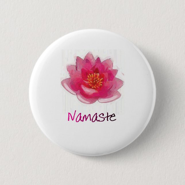 Gåvor för lotusblommablomma"Namaste" Yoga Knapp (Framsida)