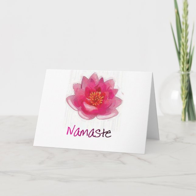 Gåvor för lotusblommablomma"Namaste" Yoga Kort (Framsida)