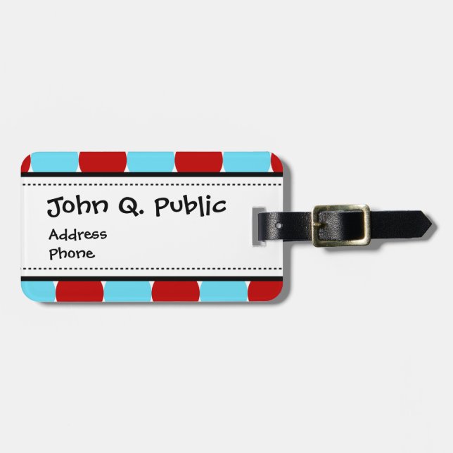 Gåvor för mönster för polka dots för krickaturkos bagagebricka (Horisontell Framsida)