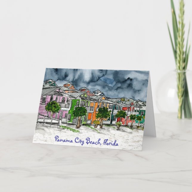 Gåvor för Panama City strandFlorida tropiska konst Kort (Framsida)