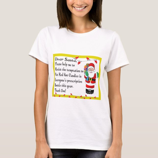 Gåvor för rolig jul för Pharmacist Themed T-shirt (Framsida)